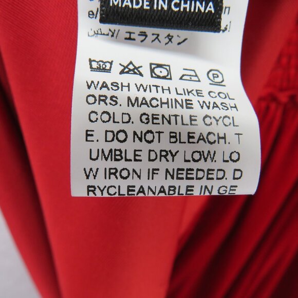 Shein Curve Dress Womens 0XL Red Long Sleeve Velvet Smocked Waist Holiday Party - Picture 4 of 9